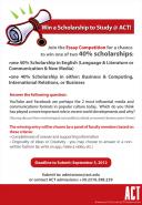 Join the Essay Competition for a chance to win one of two 40% scholarships