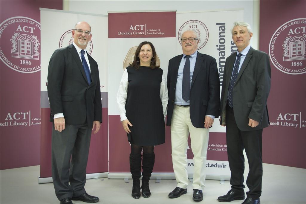 From left: Dr. David Wisner, Dr. Maria Kyriakidou, Professor Thanos Veremis, Dr. Panos Vlachos