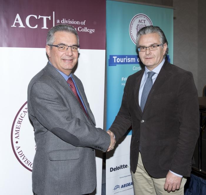 ACT's Provost Dr. Stamos Karamouzis together with TCB's President Mr. Yiannis Aslanis