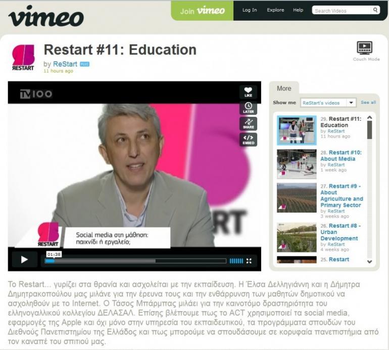ACT's Social Media Use on Restart TV