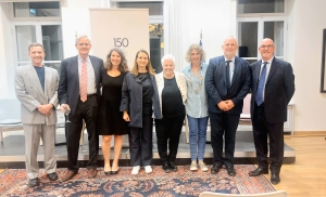 l-r: Alkman Granitsas, Brady Kiesling, Effie Fokas, Katerina Bakoyianni, Mary Cardaras, Nikos Konstandaras, David Wisner