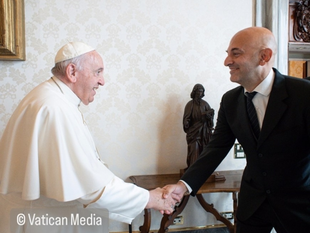 ACT Professor Dr. Nikolaos Dimitriadis in a private audience with His Holiness Pope Francis at the Vatican
